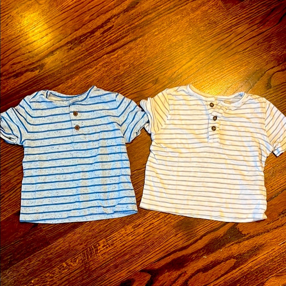 Bundle of Old Navy Short Sleeve Henley Tee Set in Blue and Grey